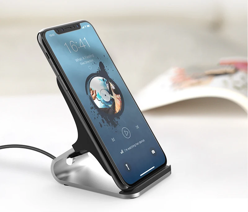 10W Phone Stand Wireless Charger For Galaxy S9 S8 Plus Alloy QI Wireless Charging For Iphone 8 8plus X Fast Charge (4)
