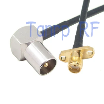 

6in TV male right angle 90 degree to SMA female with 2 hole panel RF adapter 15CM Pigtail coaxial jumper RG174 extension cable