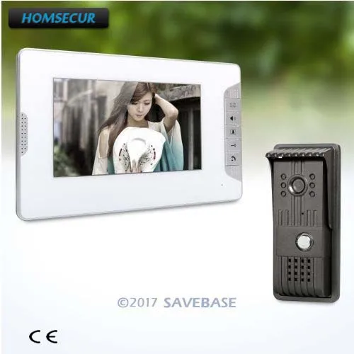 

HOMSECUR 1V1 Color 7inch Video Door Intercom System with Electric Lock Compatible for Easy Unlocking for Apartment