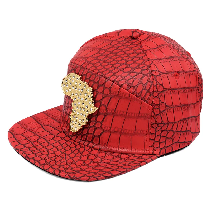 NYUK бейсбольная Кепка из искусственной кожи брендовая Бейсболка Snapback шапки с логотипом Карта Африки горный хрусталь горрас красные золотые черные кепки регулируемые