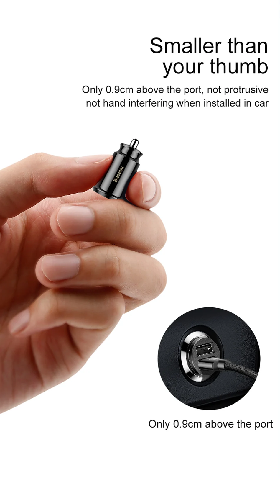 Baseus Universal Mini Car Charger For Mobile Phone Tablet GPS 3.1A Fast USB Charger Dual Usb Car Phone Charger Adapter In Car usb 5v 2a