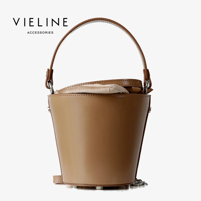 Женская сумка-мешок vieline из натуральной кожи с кроликом, женские кожаные сумки-тоут, сумка из натуральной кожи - Цвет: brown