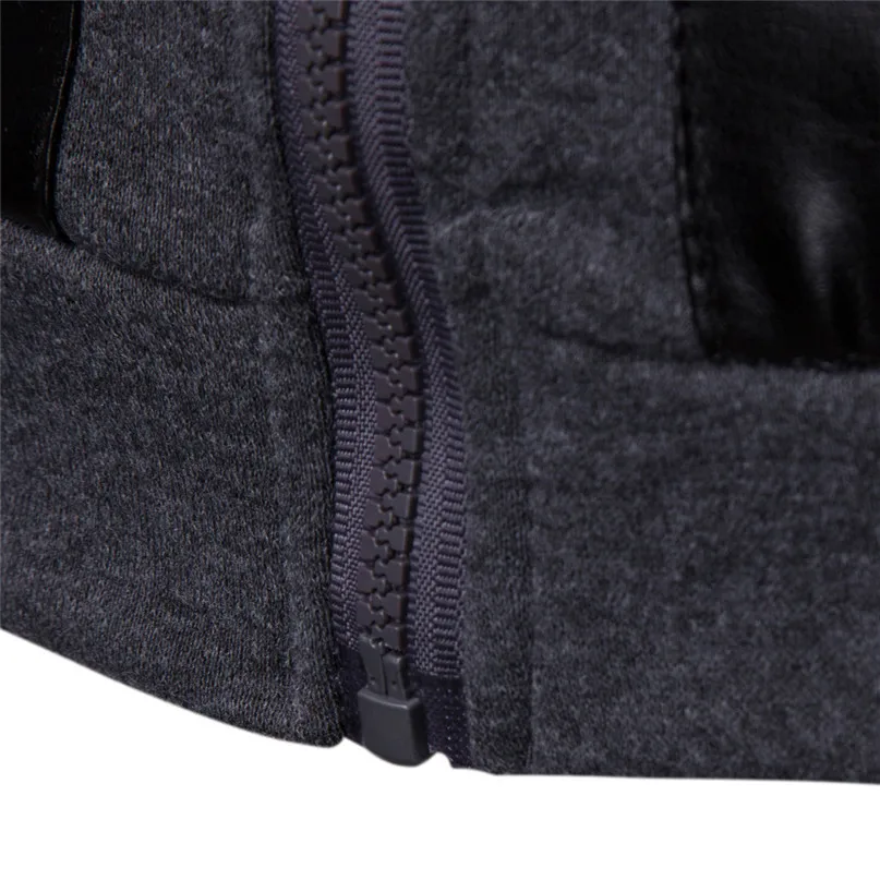 Skateboarding Hoodies Men Fall Winter New Fashion Color Collision Zipper Sweater Hooded Coat Sports top #2n27 (4)