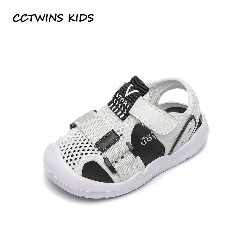 

CCTWINS KIDS Shoes 2019 Summer Babys Mesh Breathable Shoes Children Fashion Beach Sandals Boys Brand Black Flat BS291