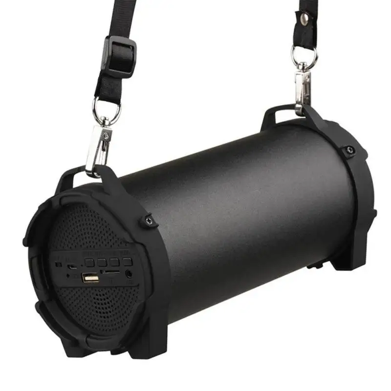 

Wireless Powerful Sports Speakers Radio MP3 player Subwoofer Black With Carry Strap Outdoor Sports Portable Bluetooth Speaker