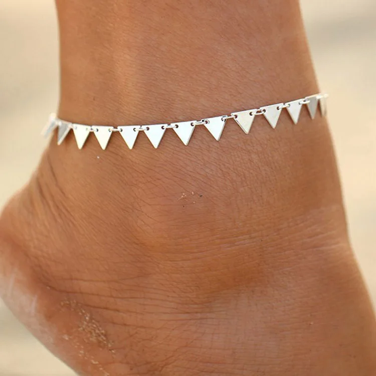 

LUKENI New Bohemian Triangle ankle Bracelet Tassel Sandals Beach Foot Chain Anklets for women Geometry jewellery Gift tobillera
