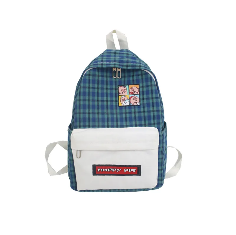 DCIMOR модный холщовый клетчатый женский рюкзак, женский прекрасный студенческий школьный рюкзак для девочек-подростков, рюкзак для путешествий, книга Mochila - Цвет: green