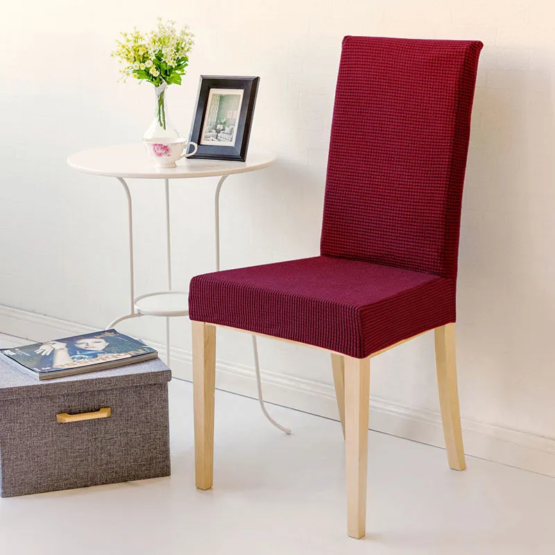 2 шт мебельные чехлы из ткани-Стретч спандекс Чехол для стула для столовой украшения дома свадьбы банкетный стул для отеля чехол для дома - Цвет: Wine Red