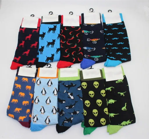 

Men Socks Flamingos Banana Cactus Mustache Hip Hop Knee-High Socks Street Happy Socks Men Harajuku Funny Skateboard Chaussette