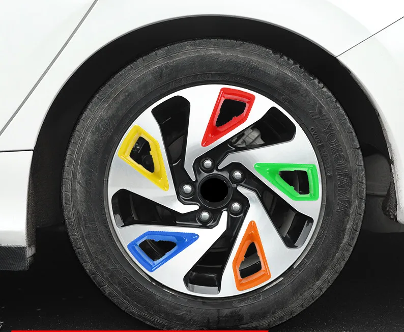 

ABS plastic material Frame Auto accessories Car styling Wheel Sticker Car Wheel Hub Decal Sticker For Honda New civic 10th 2018