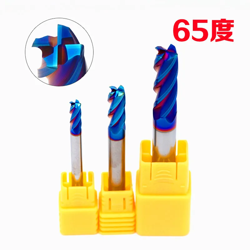 

JF 5PCS/SET 10R2*30*D10*75*2F Solid Carbide 4 Flute Corner Radius End Mills HRC65 NaCo-Blue Coated endmill cutter