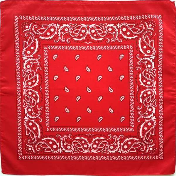 Red bandana 1 шт. бандана шарф мужской лента унисекс хип хоп Красная Бандана головной убор волосы на шею высокого качества шарф бандана Мужские квадратные шарфы принт носовые платки - Цвет: Red bandana