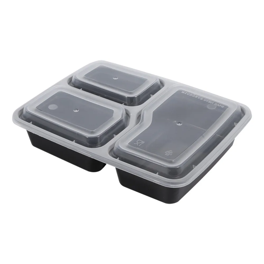10 x Plastic Food Meal Prep Containers Disposable Picnic Microwavable