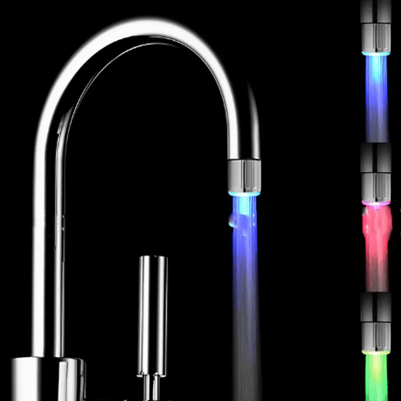 Термометры светодио дный свет водопроводный кран Glow душ кухня ванная комната Rgb/multi цвет/синий