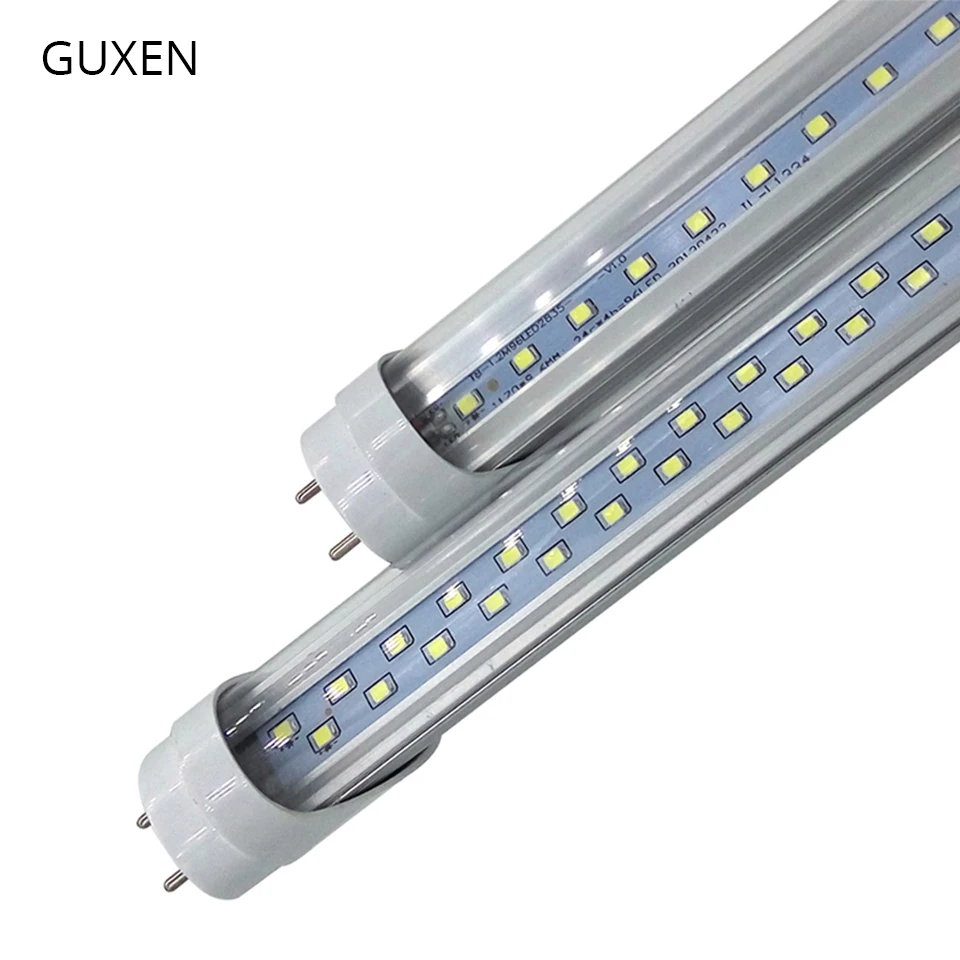 GUXEN 4 фута светодиодные трубки 22 Вт 28 T8 лампы 1200 мм AC90 260V однорядные/двухрядные 2835