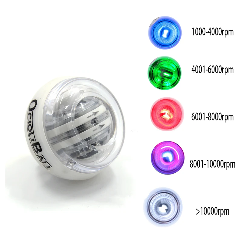 

New 5 LED Color Gym Gyroscope Force Balls Autostart Gyro Power Wrists Ball Hand Wrist Arm Exercise Strengthener Fitness