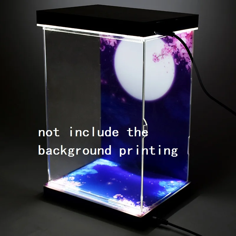 

Acrylic Display Box include Sliding door top and bottom Light box