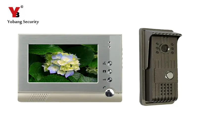 

YobangSecurity 7"LCD Monitor Wired Video Intercom Doorbell Video Door Phone Bell Kits Monitor,Unlock,Dual-way 1 Camera 1 Monitor