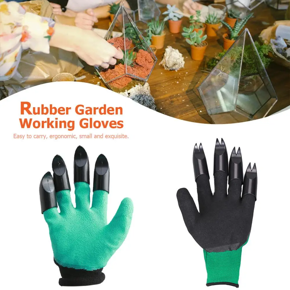 

4pcs Plastic Claws Gloves Supplies Garden Digging Protective Tool (Point)