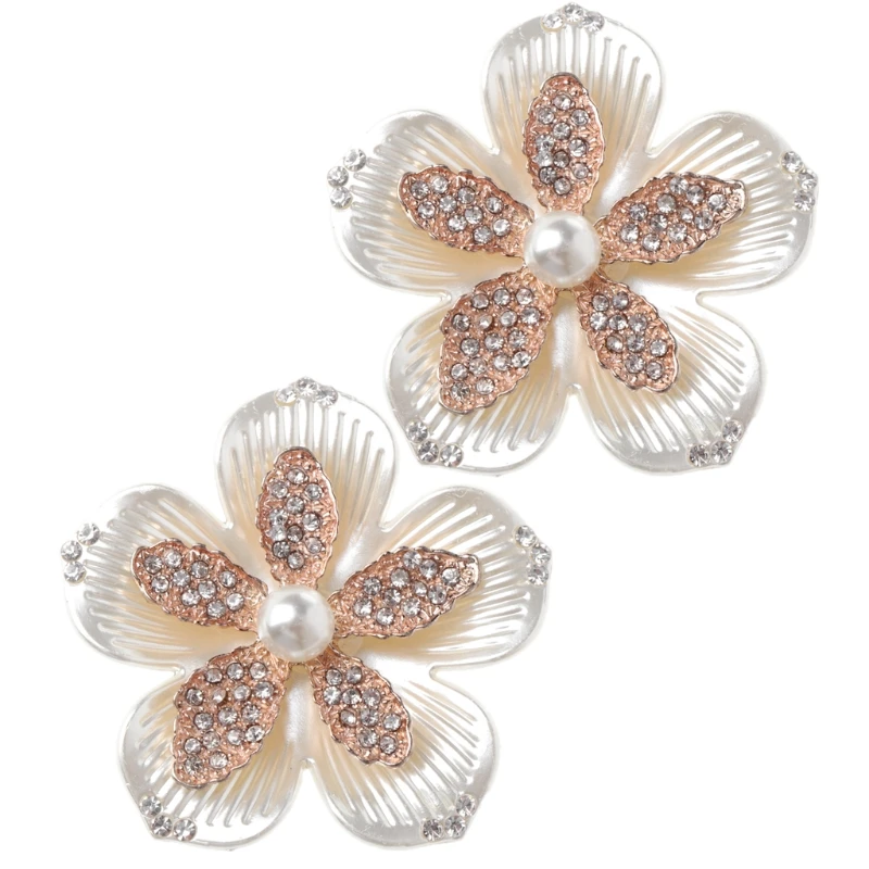 

EYKOSI New 2pcs Shoe Decoration Clothes DIY Pearl Flower Ornaments Charms Removable Shoe Decorations