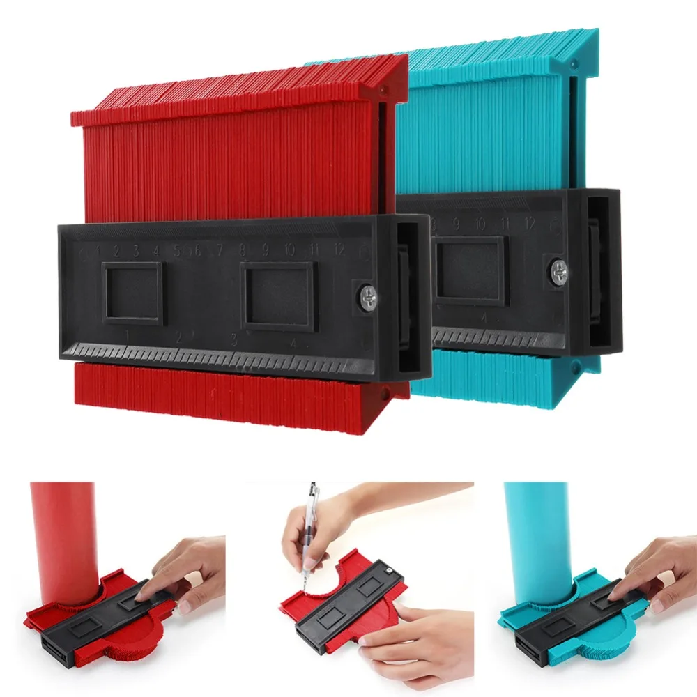 5/6/10 inch Contour Profile Gauge Tiling Laminate Tiles Edge Shaping Wood Measure Ruler ABS Contour