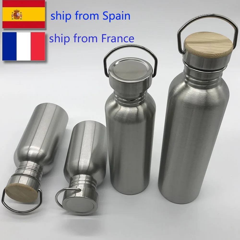 

Portable Stainless Steel Water Bottle Bamboo Lid Sports Flasks Leak-proof Travel Cycling Hiking Camping Bottles BPA Free