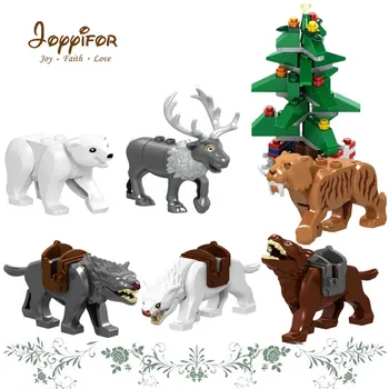 

Superhero DIY Model Building Blocks brick Compatible With figures Christmas tree elk winter wolf