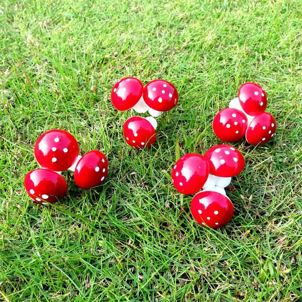 Прекрасный 12 шт./компл. рождественские украшения мини красный гриб форма орнамент Миниатюрные Горшки для растений Фея праздник домашний декор