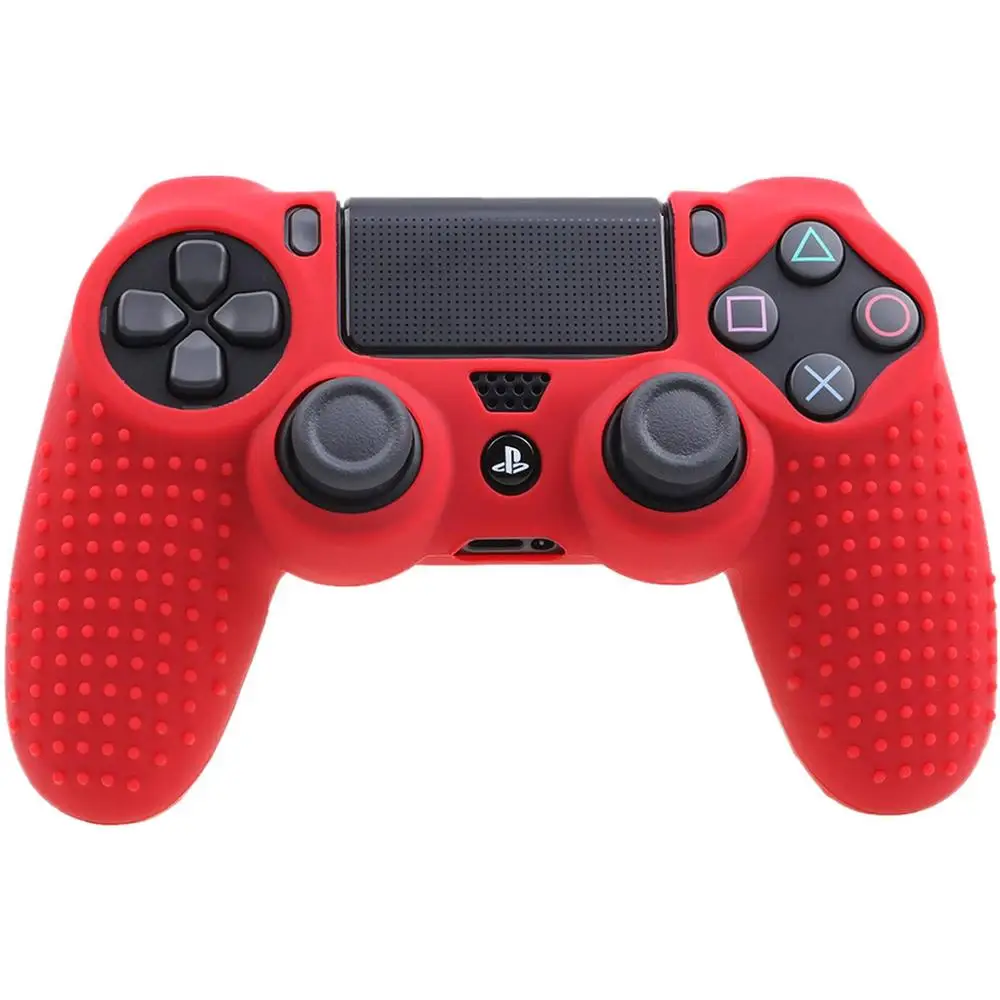 YOTEEN для Dualshock 4 чехол с шипами в горошек силиконовый резиновый гелевый Чехол для sony PS4 Slim/Pro Чехол для контроллера красный синий - Цвет: Красный