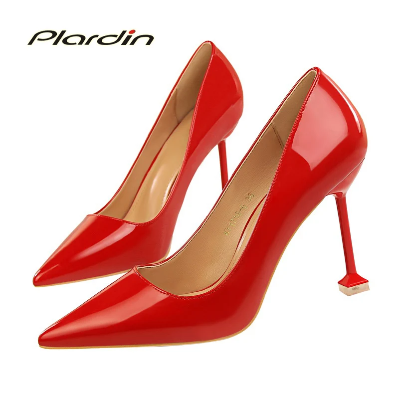 

Plardin New The Women Thin Heels Women Pumps Career OL Sexy Ladies shoes Concise Fashion Women Shallow Mouth Shoes Woman