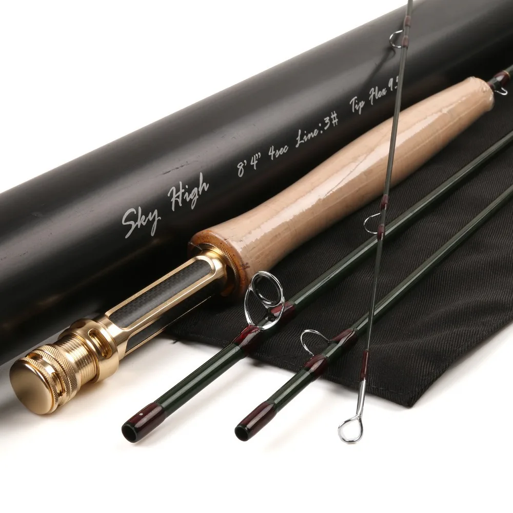 Fly Fishing Rod Skyhigh 8434 IM12 Carbon Fiber 8.4FT 3WT 4 PCS Fast