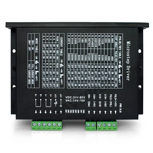 MA860H CNC Stepper Driver Board Controller 2.6-7.2A AC18-80V DC24-110V 2//4 Phase
