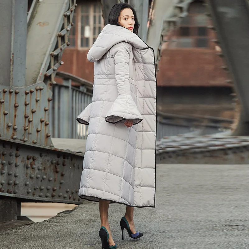 

JRQIOT 2016 Women Winter Jacket Coat Basic Hooded Thick Jacket Cotton Overcoat Down Parka Coats Long Elegant Outwear Robe Hiver