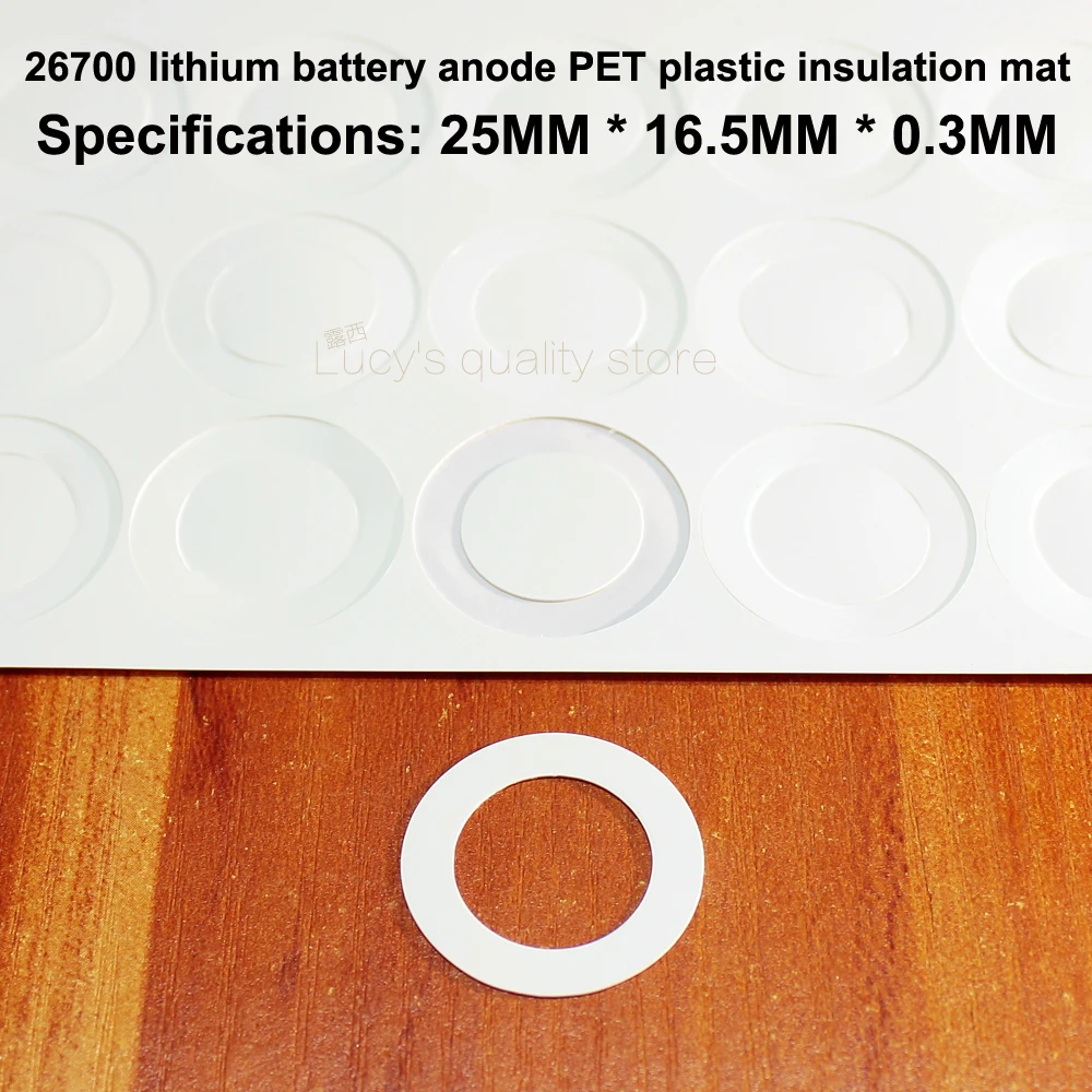 

50pcs/lot 26700 Lithium Battery PET Plastic Positive Hollow Insulation Gasket 26650 Surface Mat Meson Hollow Gasket