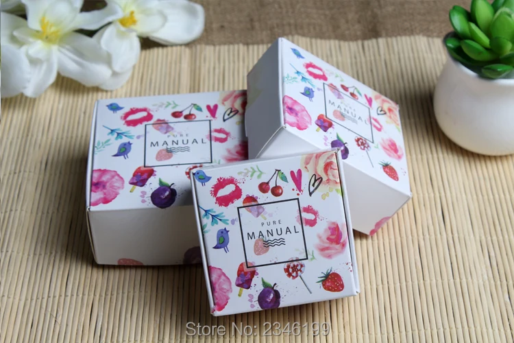 

100pcs/lot Empty Graceful Packing Box of Air Cushion Container, DIY Square Paper Box for Soap, BB/CC Cream Packing Paper Box