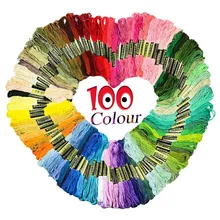 100pcs Random Colors Cross Stitch Floss Rainbow Color Embroidery Threads Floss Sewing Threads For Women DIY Sewing Craft Tools death threads
