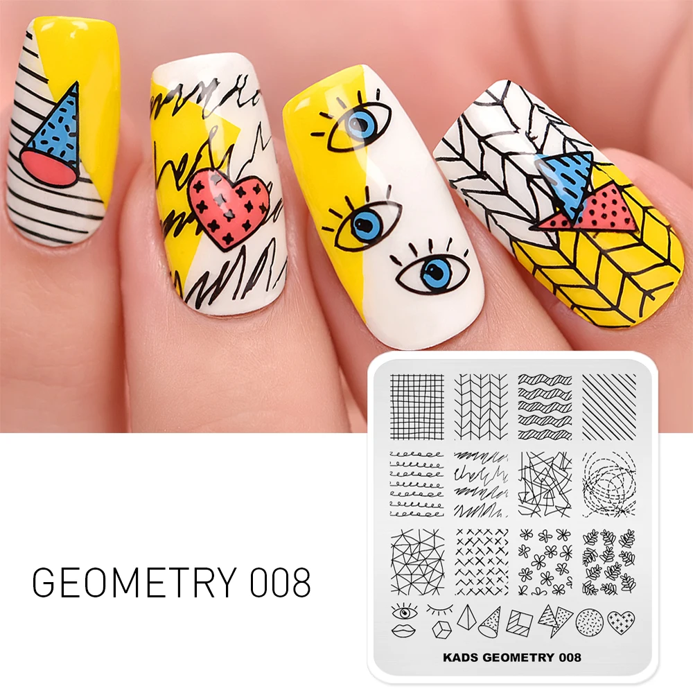 

Nail Art Stamping Plate Flower Eyes Pattern Manicure Image Template Geometry Nails art Stencils