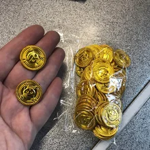 50 stücke kunststoff Pirate gold münze Halloween kinder geburtstag party dekoration gefälschte gold schatz partei liefert geschenk kinder favor