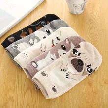 La MaxPa, модные женские носки, хлопок, 10 пар, животное, мультяшная кошка, собака, весна, повседневные, длинные, повседневные, дышащие, женские носки, k472