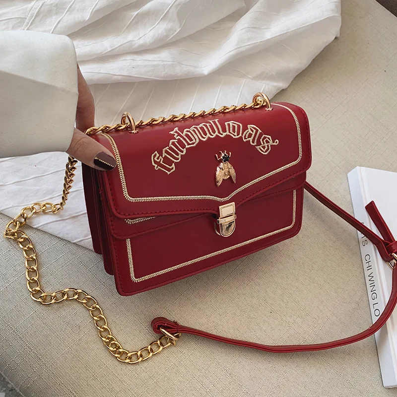 

2019 new women bags crossbody bags pu leather luxury designer handbags Small square chain satchel with fashionable monochrome