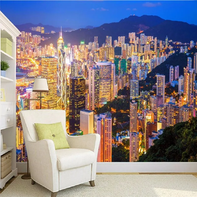 wall-paper-3d-mural-decor-photo-backdrop-Hong-Kong-night-photography-large-mural-living-room-restaurant