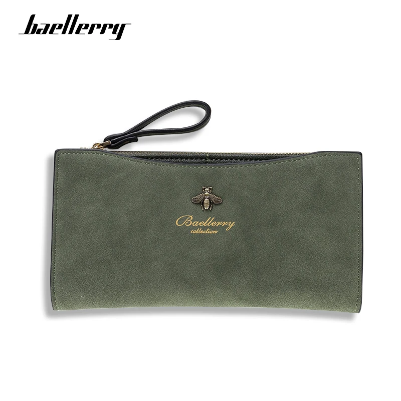 Green Purse Money-Bag Long Wallet Vintage Women Coin-Pocket Zipper Female Fashion Baellerry