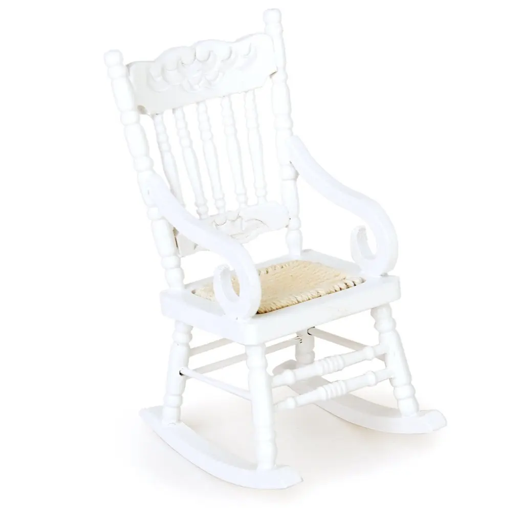 1/12 миниатюрный кукольный домик деревянный кресло-качалка модель белый