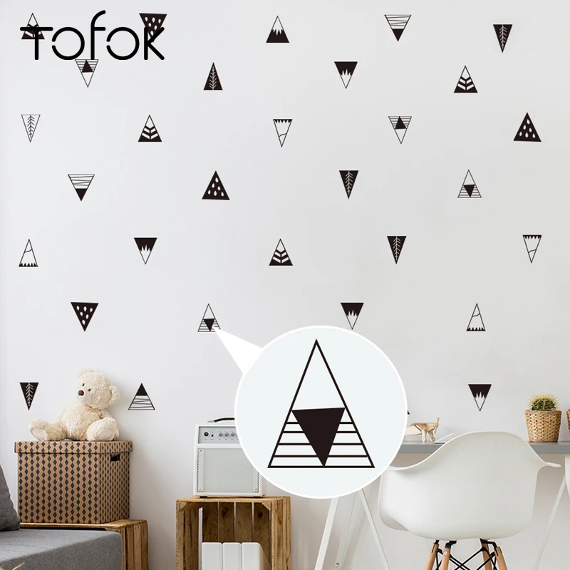 Mix Triangle Pattern Decor Wall Sticker Design Baby Room Decals Vinyl kids Bedroom