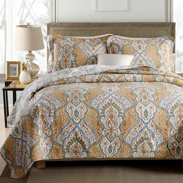 Us 100 07 28 Off Chausub Quality Vintage Quilt Set 3pcs Coverlet Washed Cotton Quilts Quilted Bedspread Bed Cover Sheets Pillowcase King Size In