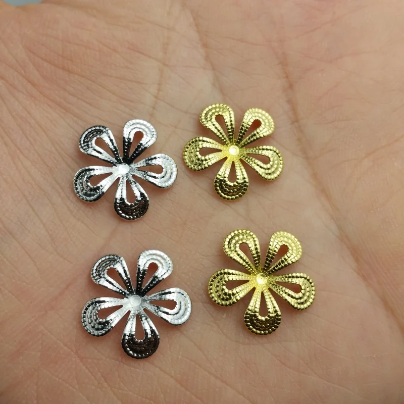 

20 pieces / lot 15mm copper filigree flower Jewelry DIY Components Findings Headgear accessories