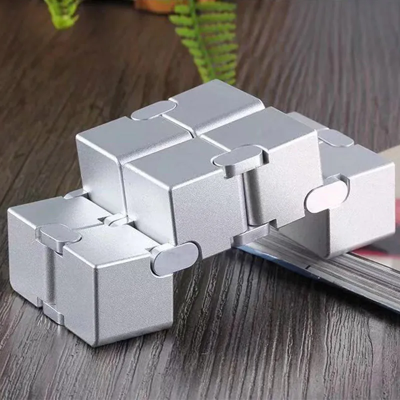 infinity cube aluminium Cube Toys Premium Metal Deformation Magical Infinite stress relief Cube Stress Reliever for 4