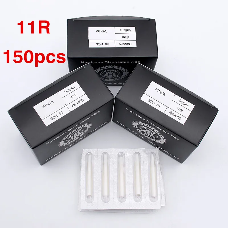 Disposable Tattoo Tips 150pcs 11RT White Disposable Tattoo Tip Tube