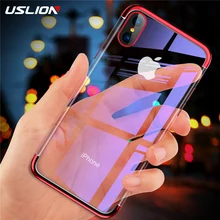 USLION Case For iPhone X XS MAX XR 6 6S 7 Plus 8 Case Plating Transparent Soft TPU For iPhone 5 5S SE Luxury Phone Case Capa USLION Case For iPhone X XS MAX XR 6 6S 7 Plus 8 Case Plating Transparent Soft TPU For iPhone 5 5S SE Luxury Phone Case Capa