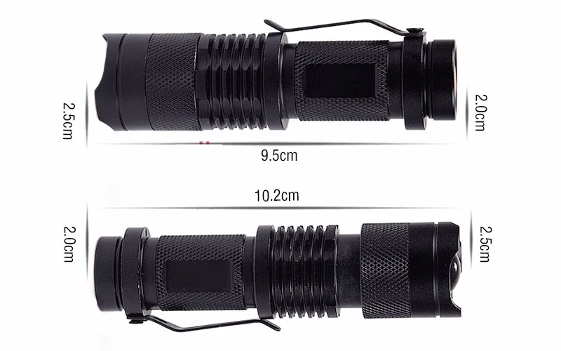 Мини светодиодный фонарик факел зум 2000 люмен водостойкий 14500 аккумуляторная батарея или AA